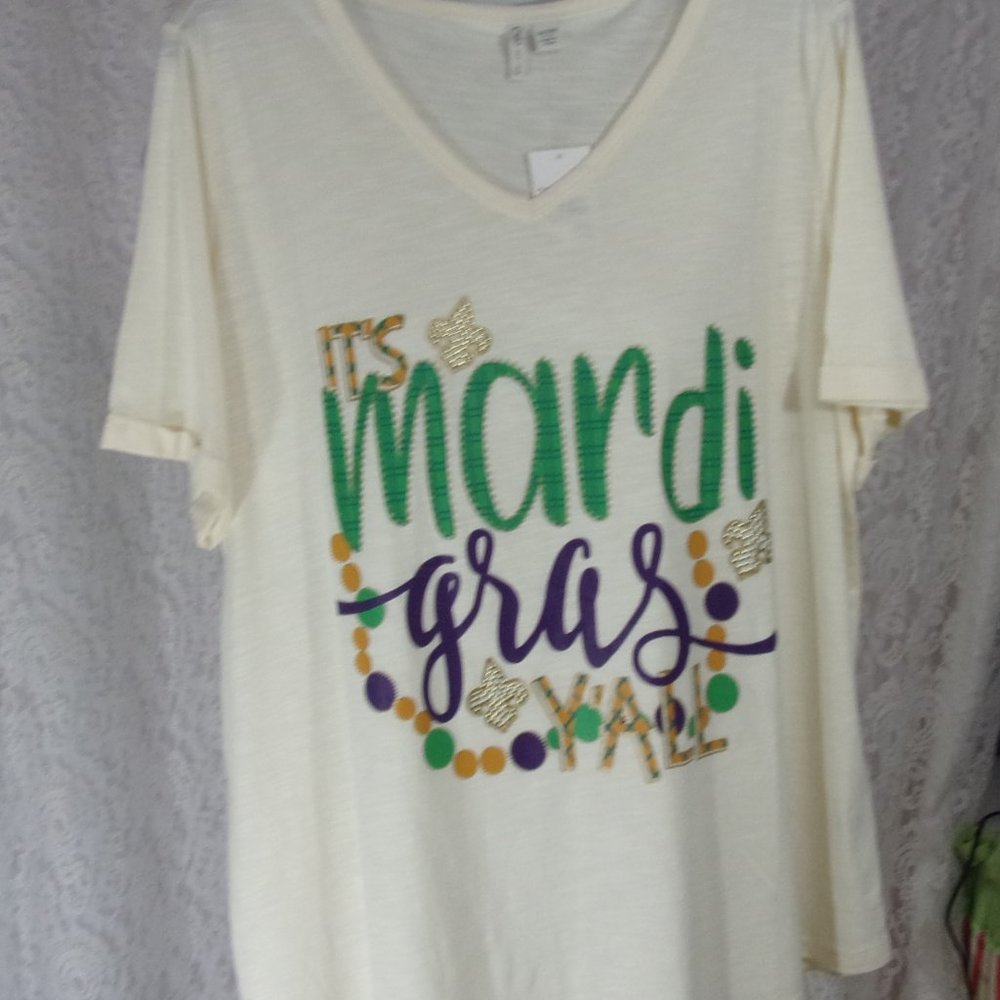 Mardi Gras T Shirt Size 18/20 NWT